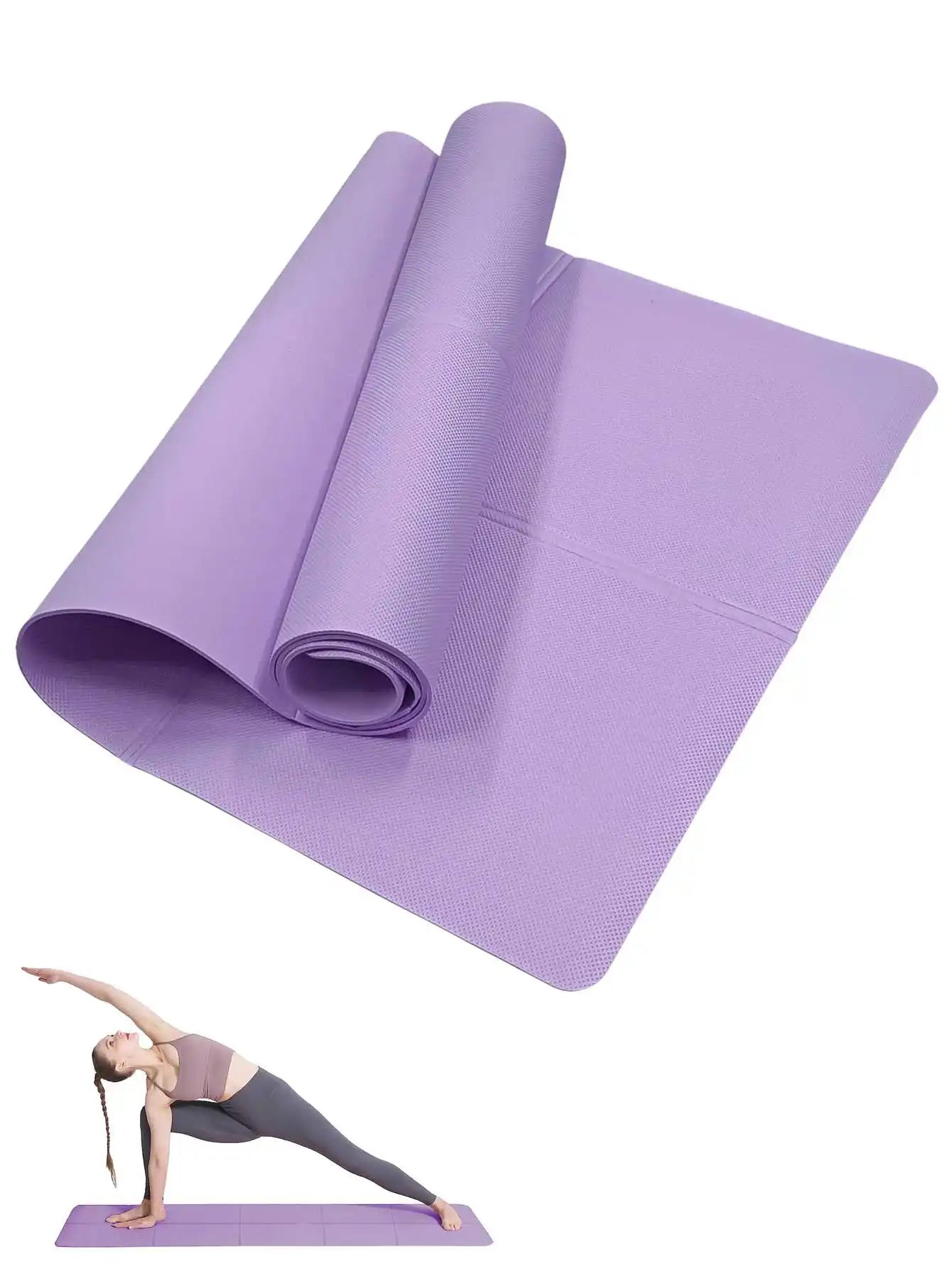 Yoga Mat Pilates Fitness Mat 3/4/6mm Thickness Non Slip Yoga Cushion Travel Fitness Exercise Pad for Women Home Gym Floor Workout