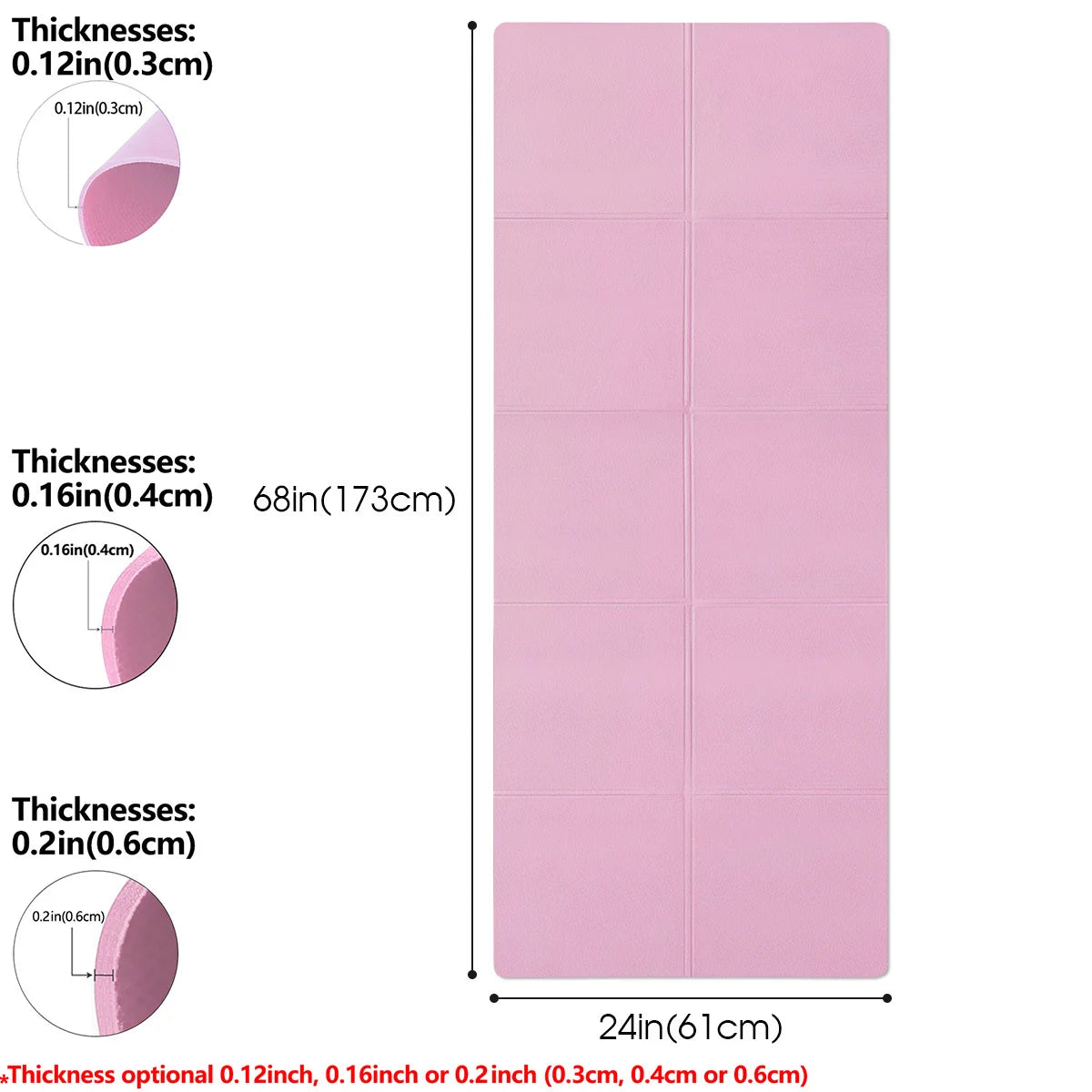 Yoga Mat Pilates Fitness Mat 3/4/6mm Thickness Non Slip Yoga Cushion Travel Fitness Exercise Pad for Women Home Gym Floor Workout