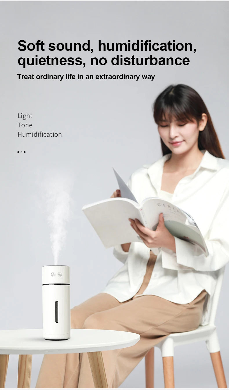 260ML Wireless Air Humidifier USB Aromatherapy Diffuser 1000mAh Rechargeable Battery Ultrasonic Cool Mist Maker Quiet Fogger