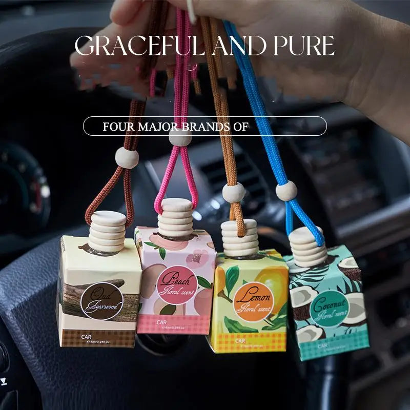 Car Fragrance Air Freshener Long Lasting Rearview Mirror Hanging Perfume For Home Office Bathroom Bedroom Interior Odor Removal