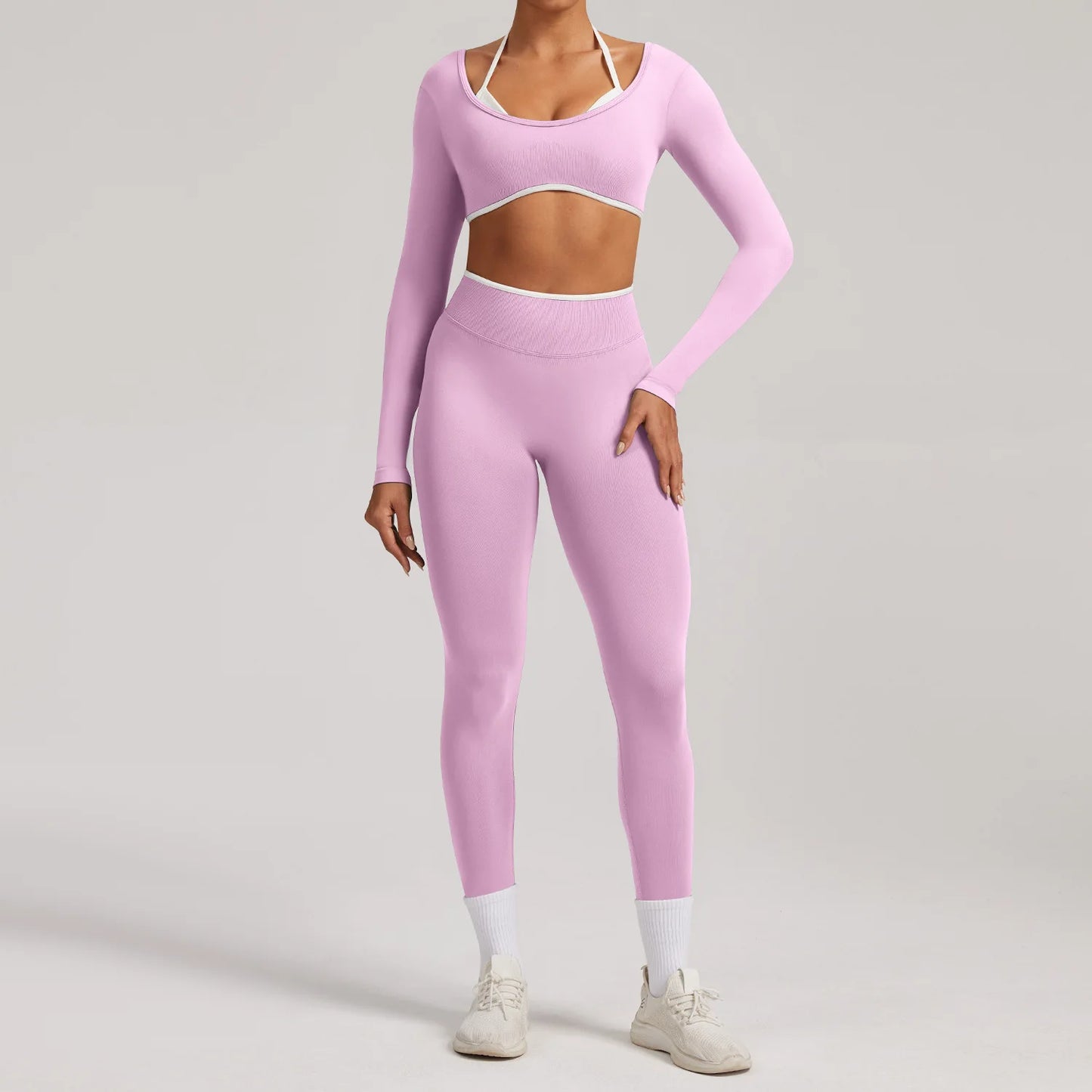 Sportswear 2PCS Seamless Yoga Set Gym Fitness Suit Women Yoga Tracksuits Workout Gym Clothes Crop Top Sports Leggings Suit