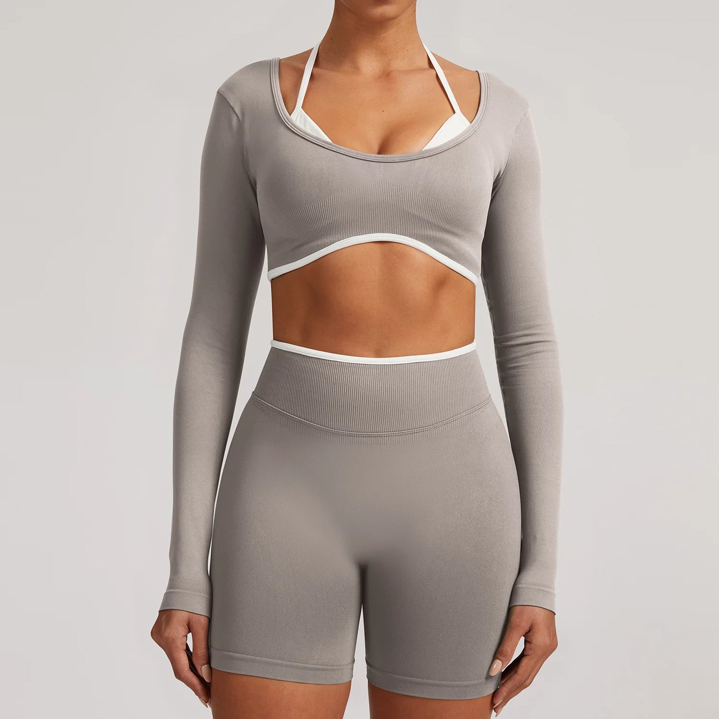Sportswear 2PCS Seamless Yoga Set Gym Fitness Suit Women Yoga Tracksuits Workout Gym Clothes Crop Top Sports Leggings Suit