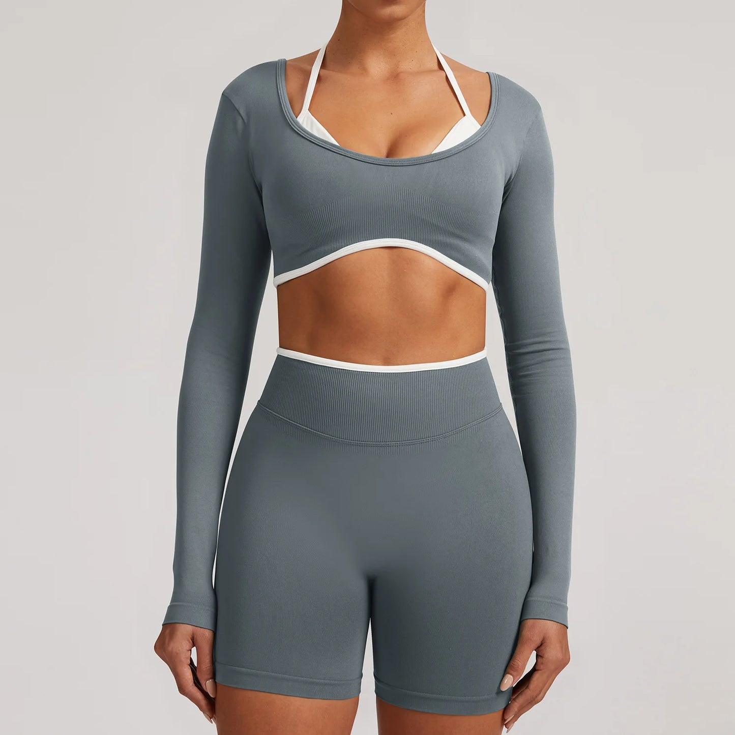 Sportswear 2PCS Seamless Yoga Set Gym Fitness Suit Women Yoga Tracksuits Workout Gym Clothes Crop Top Sports Leggings Suit