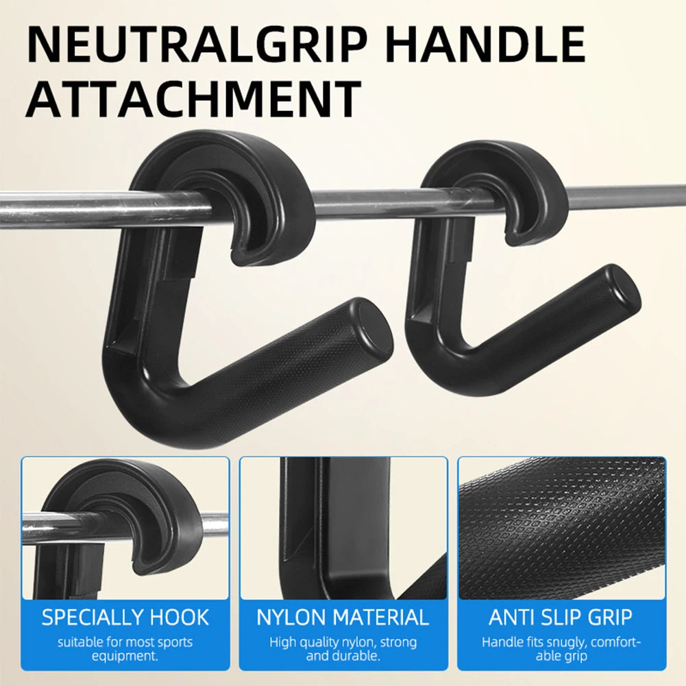 Neutral Grip Handle Hook Fitness Handle Multi-Function Exercise Suspension Grip Resistance Band Handle for Barbell Pull-up Bars