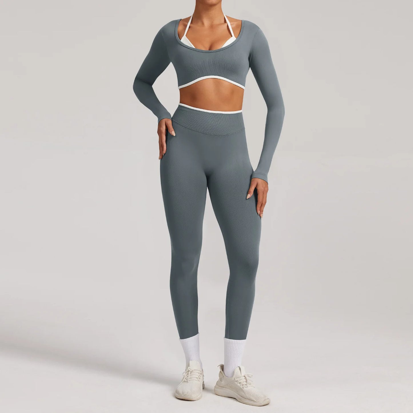 Sportswear 2PCS Seamless Yoga Set Gym Fitness Suit Women Yoga Tracksuits Workout Gym Clothes Crop Top Sports Leggings Suit