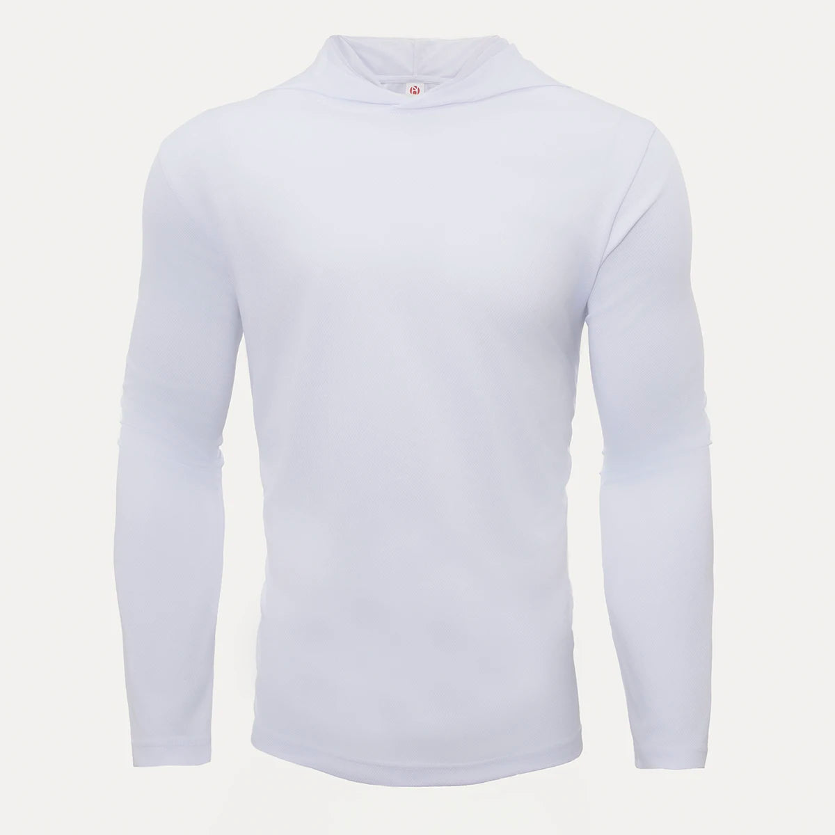 Men's five piece sports long sleeved T-shirt, hooded solid color breathable sports shirt, suitable for running and fitness