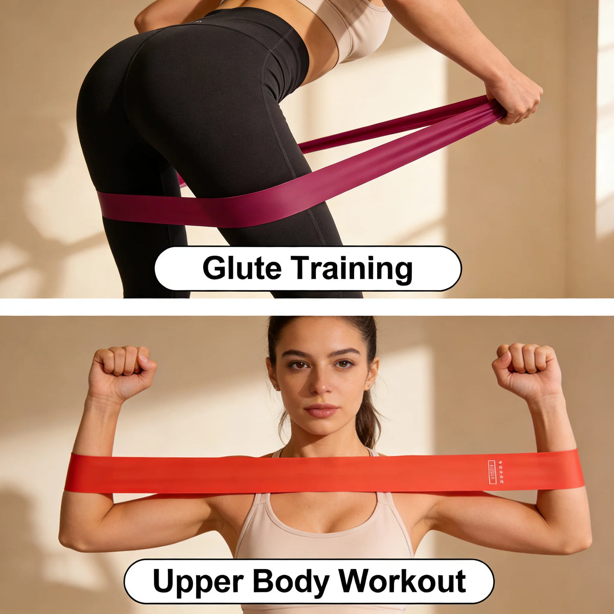 TPE Resistance Bands Set 5 Levels Non-Slip Exercise Booty Bands for Hip Legs Glutes Workout Yoga Fitness