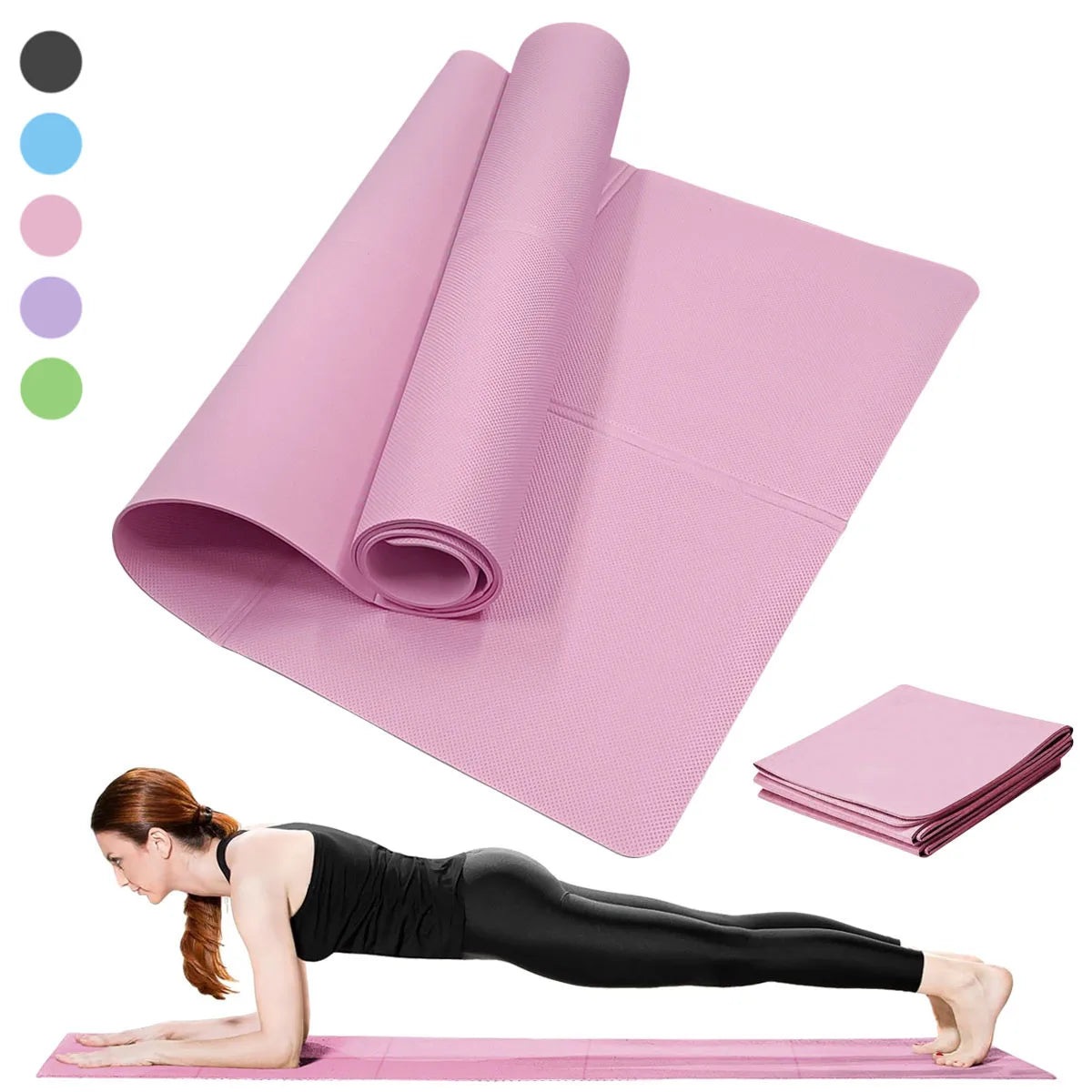 Yoga Mat Pilates Fitness Mat 3/4/6mm Thickness Non Slip Yoga Cushion Travel Fitness Exercise Pad for Women Home Gym Floor Workout