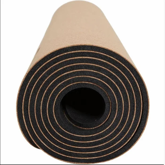 Natural Cork Yoga Mat 72" x 27", Non-Slip Natural Rubber Bottom, Eco-Friendly Fitness Mat with Carry Strap for Hot Yoga, Pilates