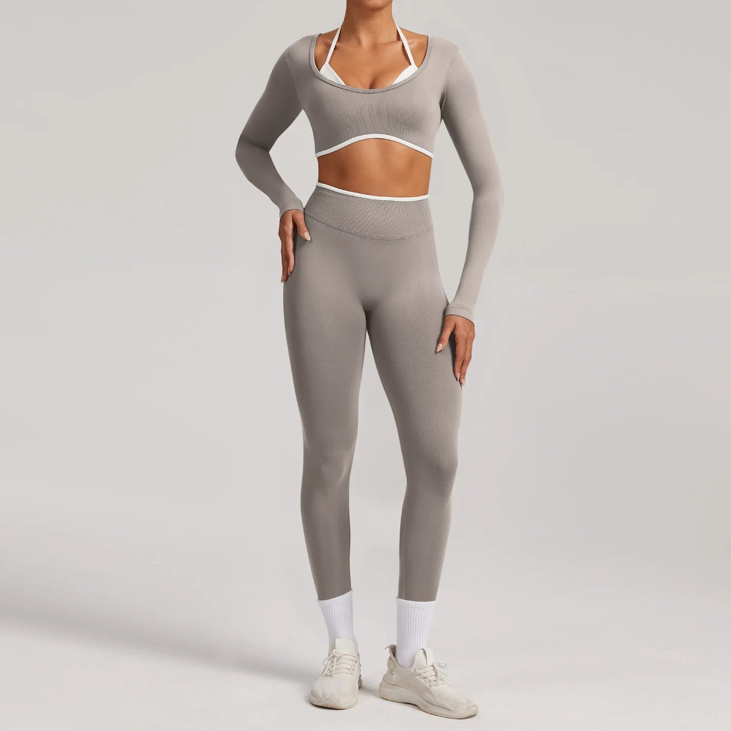 Sportswear 2PCS Seamless Yoga Set Gym Fitness Suit Women Yoga Tracksuits Workout Gym Clothes Crop Top Sports Leggings Suit