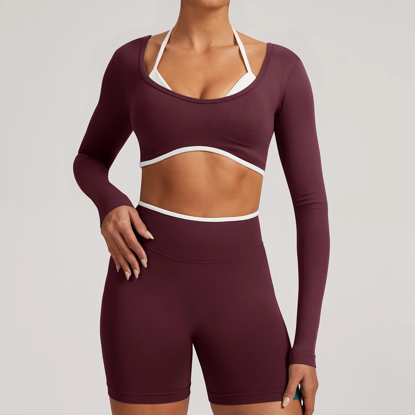 Sportswear 2PCS Seamless Yoga Set Gym Fitness Suit Women Yoga Tracksuits Workout Gym Clothes Crop Top Sports Leggings Suit