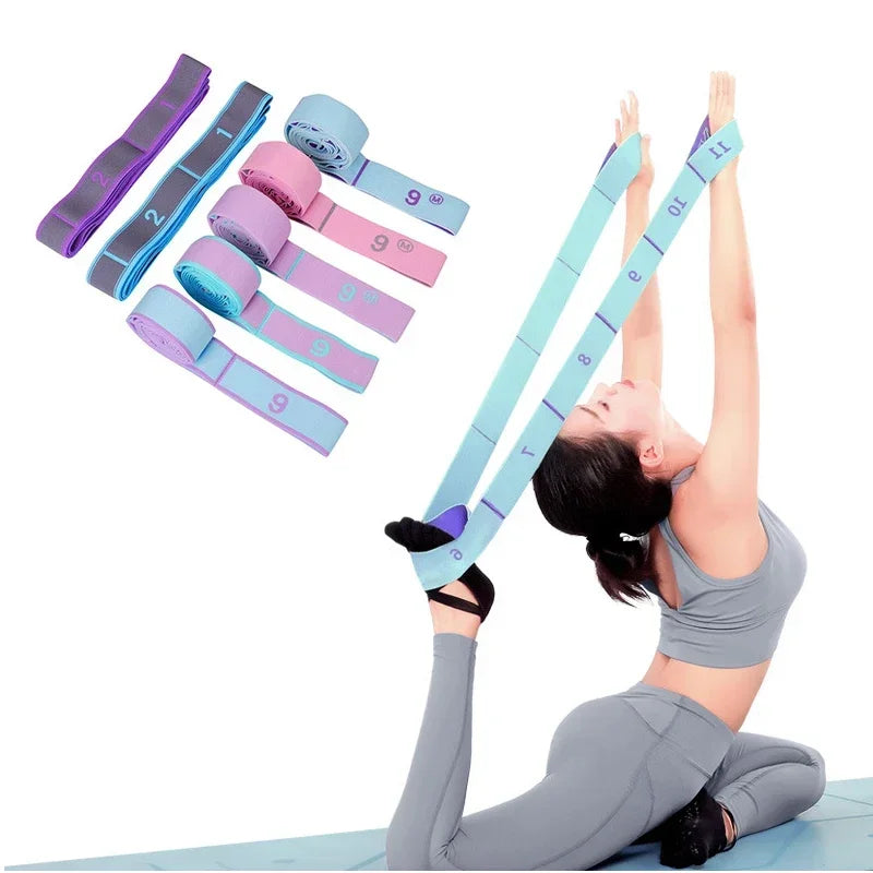 Multi-Section Elastic Yoga Resistance Bands Adult Child Dance Training Gym  Pilates Exercise Pull Strap Belt Fitness Sport