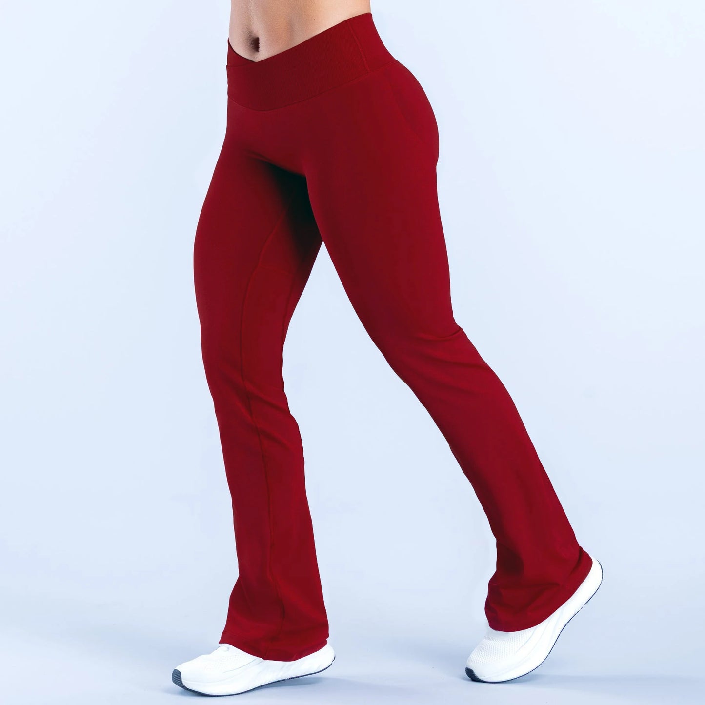 DF Vision Flares Women Seamless Gym Yoga Pants High Cross Waist Fashion Sports Leggings Fitness Wide-leg Workout Trousers