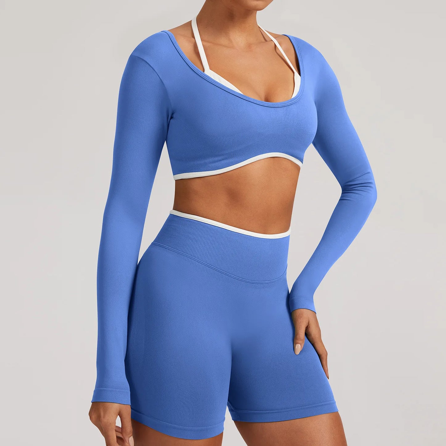 Sportswear 2PCS Seamless Yoga Set Gym Fitness Suit Women Yoga Tracksuits Workout Gym Clothes Crop Top Sports Leggings Suit