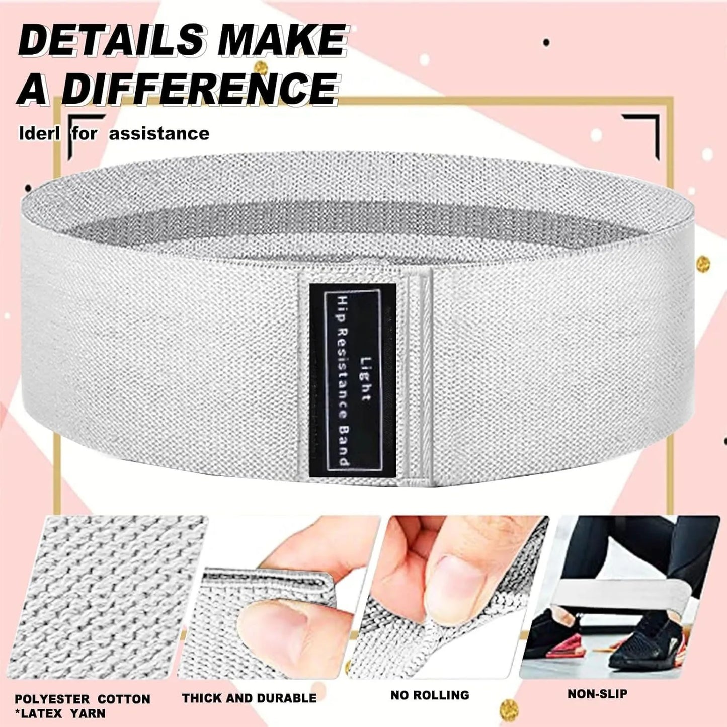 Long Resistance Loop Band Set Unisex Fitness Yoga Elastic Bands Hip Circle Thigh Squat Workout Cloth Legs Butt Exercise