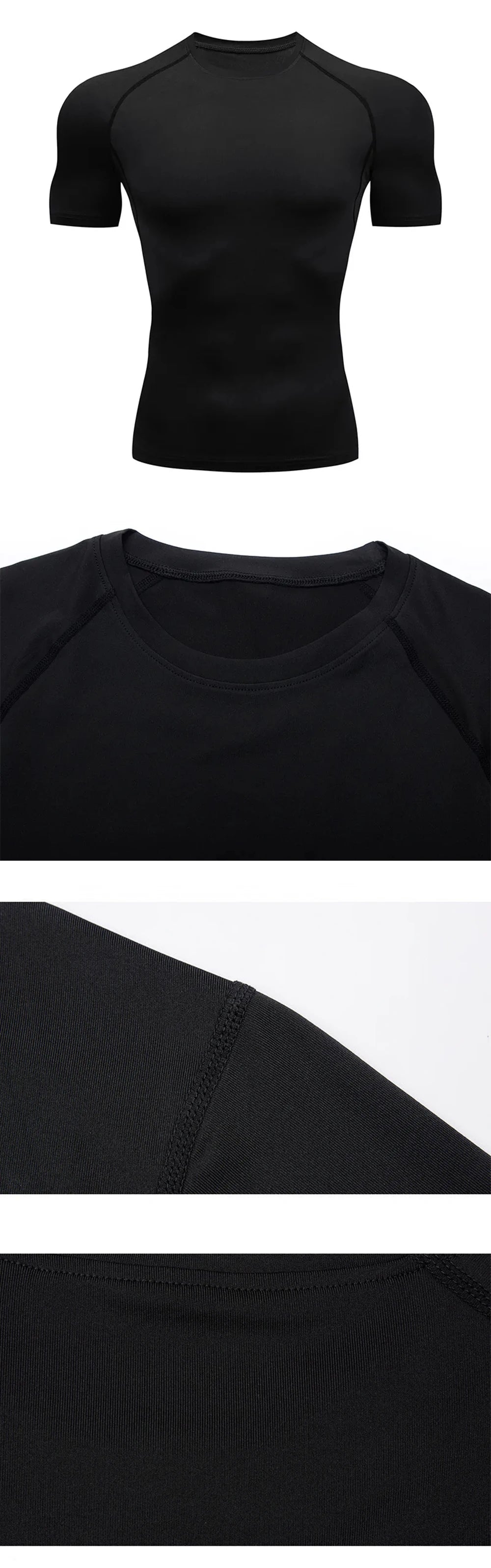 2 Pcs Men Compression Sport T Shirt Short Sleeve Training Fitness Top Tee Man Quick Dry Running Sport T Shirts