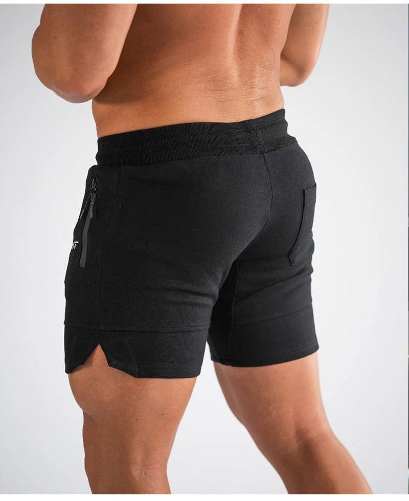 Men's Zip pocket sweatpants Fitness Gyms Shorts Men Summer Running Short Pants Male Jogger mesh Workout Beach sports short pants