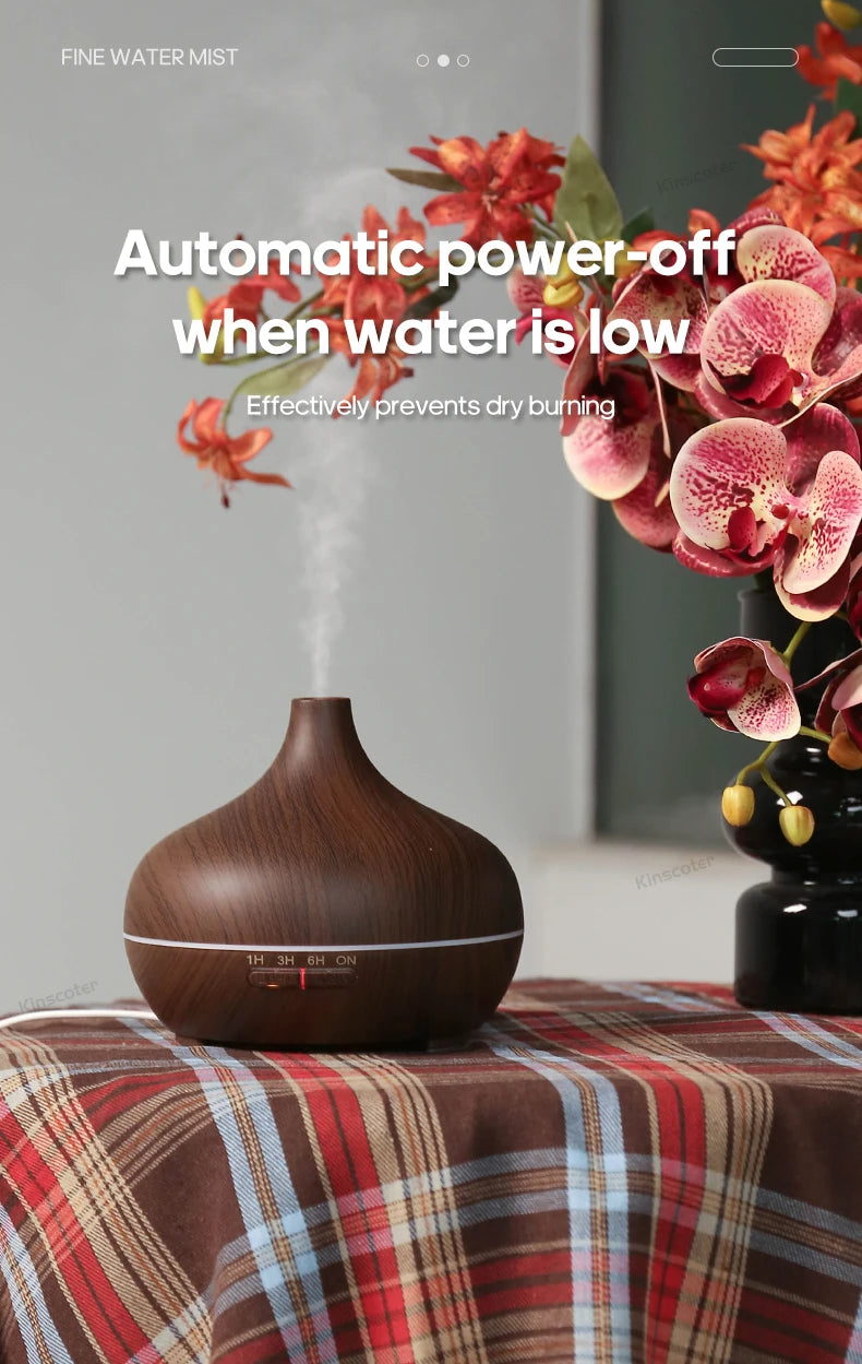 Wood Grain Aromatherapy Diffuser USB Humidifier Desktop Air Purifier Aroma Cool Mist Difusor/Essential Oil Set