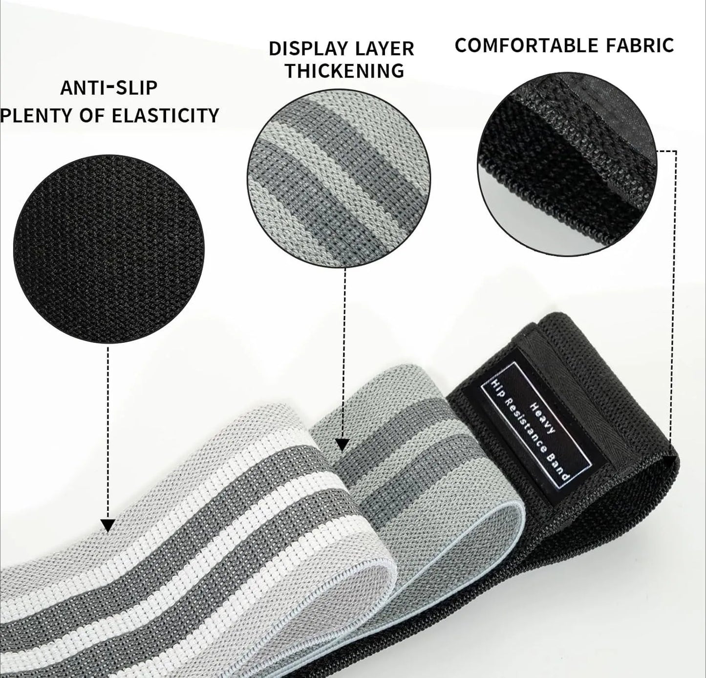 Long Resistance Loop Band Set Unisex Fitness Yoga Elastic Bands Hip Circle Thigh Squat Workout Cloth Legs Butt Exercise