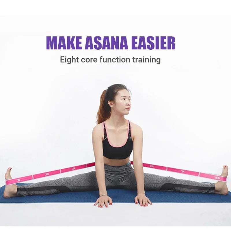 Multi-Section Elastic Yoga Resistance Bands Adult Child Dance Training Gym  Pilates Exercise Pull Strap Belt Fitness Sport