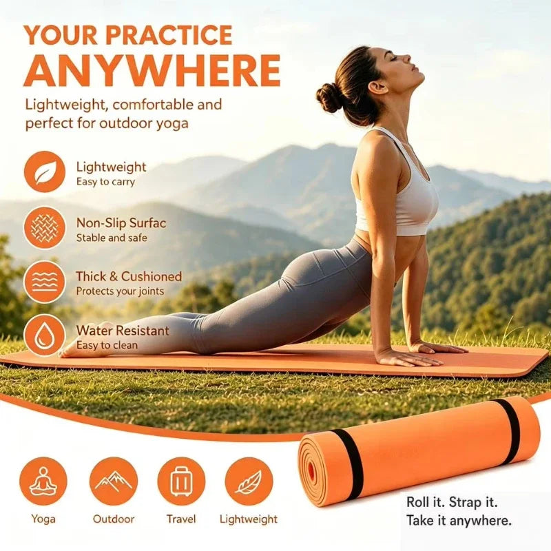 Hot Sale Yoga Mat Pilates Fitness Non‑Slip Cushion Travel Exercise Pad For Women Home Gym Floor Workout Training 180*50*0.6cm