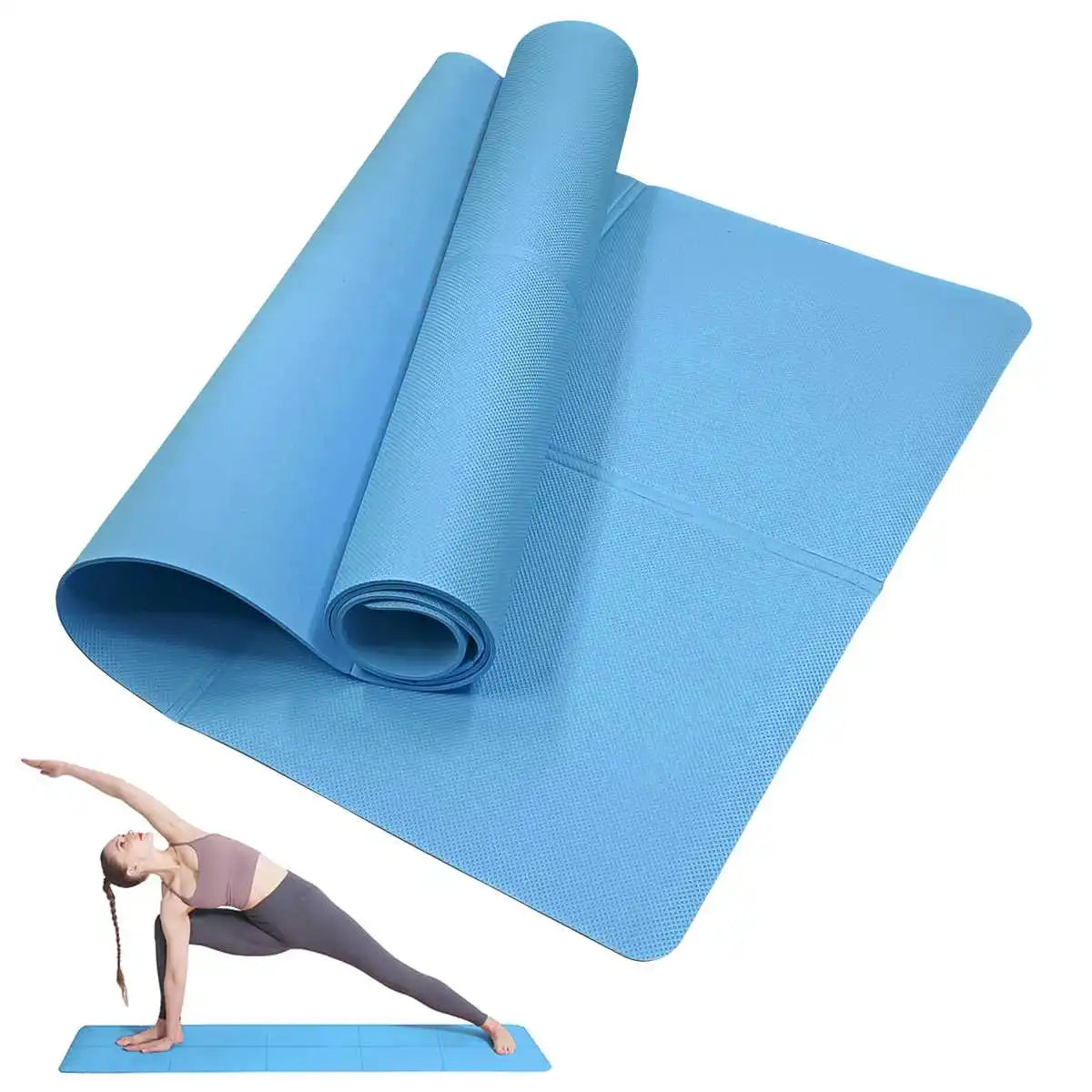 Yoga Mat Pilates Fitness Mat 3/4/6mm Thickness Non Slip Yoga Cushion Travel Fitness Exercise Pad for Women Home Gym Floor Workout
