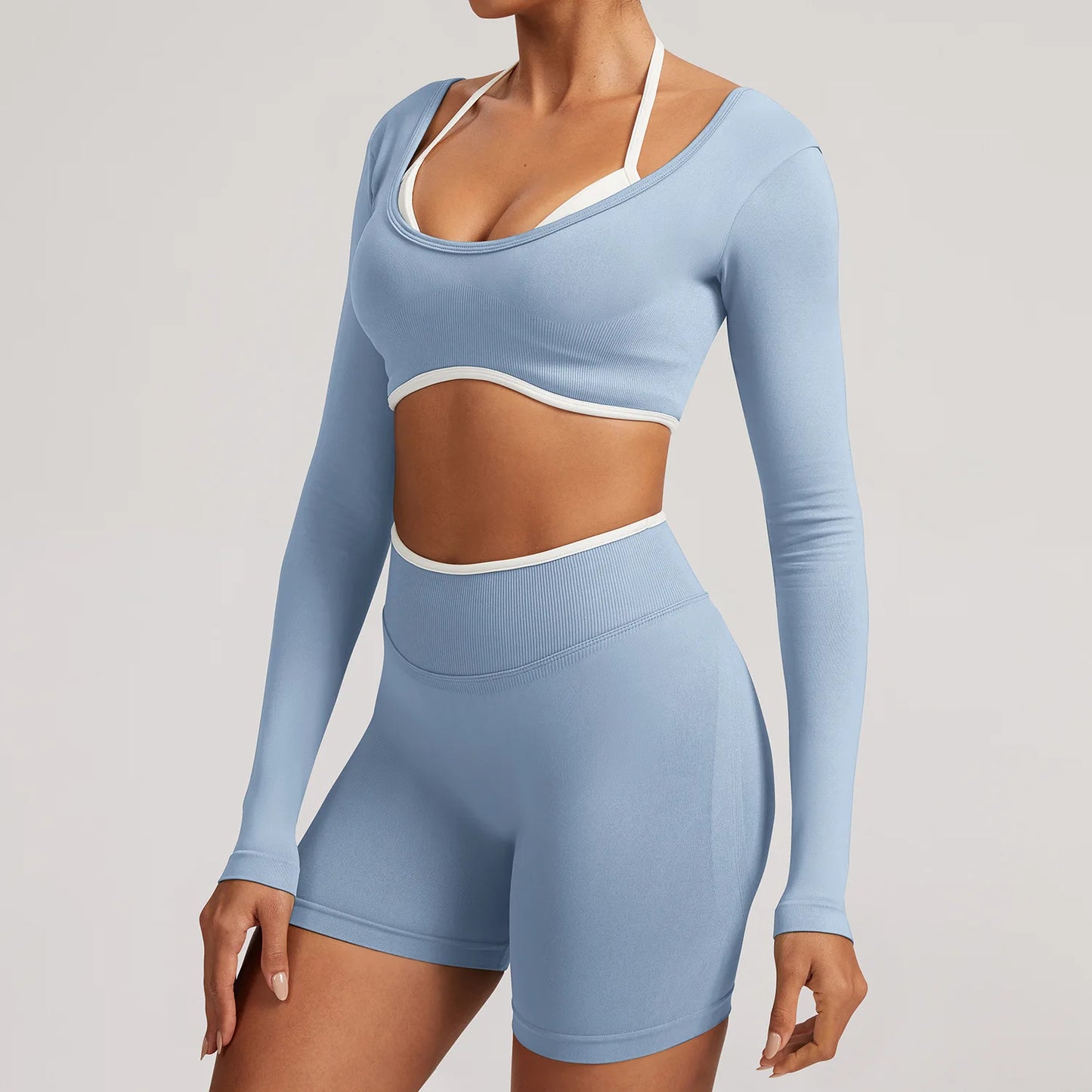 Sportswear 2PCS Seamless Yoga Set Gym Fitness Suit Women Yoga Tracksuits Workout Gym Clothes Crop Top Sports Leggings Suit