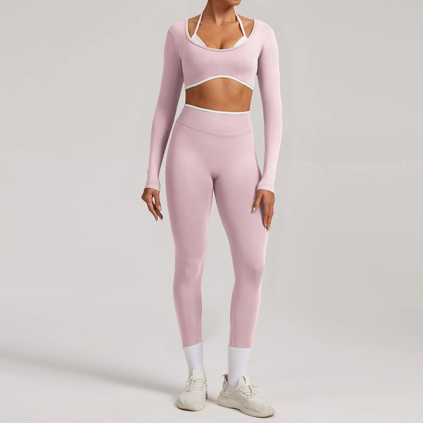 Sportswear 2PCS Seamless Yoga Set Gym Fitness Suit Women Yoga Tracksuits Workout Gym Clothes Crop Top Sports Leggings Suit