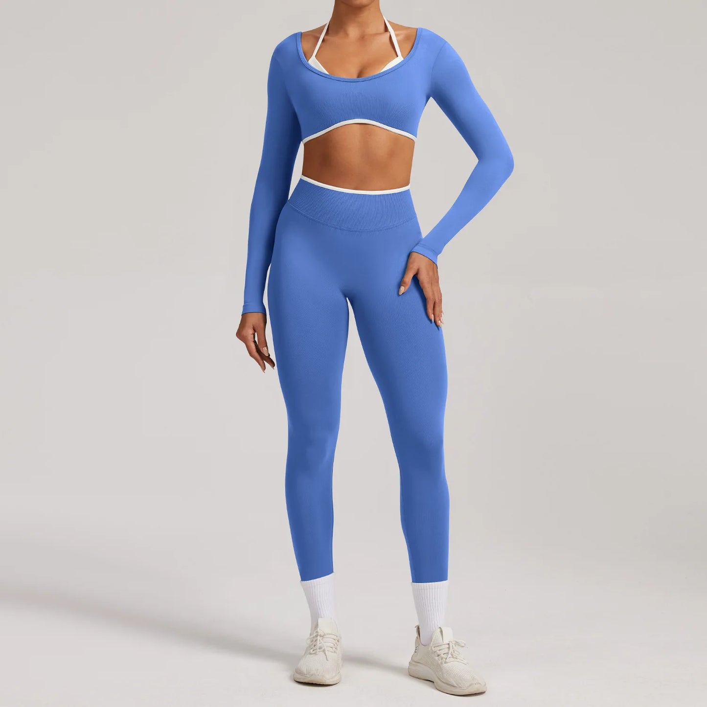 Sportswear 2PCS Seamless Yoga Set Gym Fitness Suit Women Yoga Tracksuits Workout Gym Clothes Crop Top Sports Leggings Suit