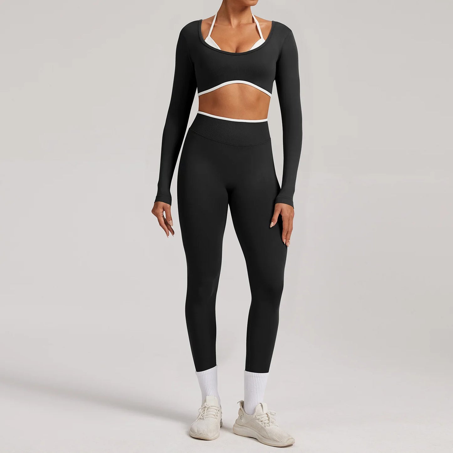 Sportswear 2PCS Seamless Yoga Set Gym Fitness Suit Women Yoga Tracksuits Workout Gym Clothes Crop Top Sports Leggings Suit