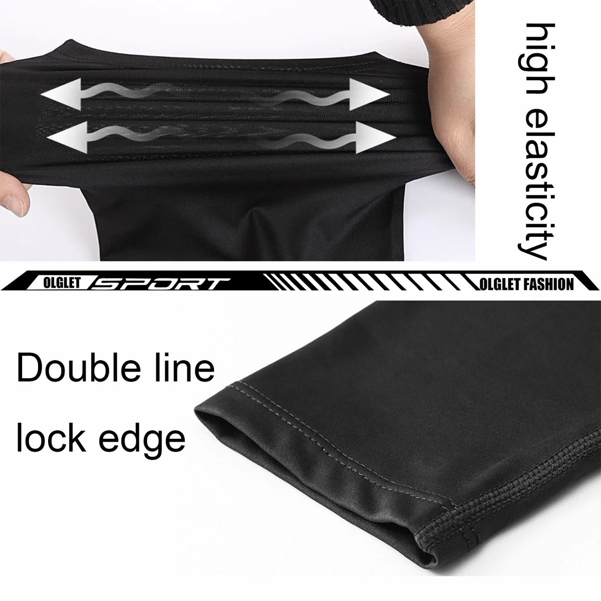 Men's Reflective Stripe Quick Dry Compression T-Shirt - Elastic Athletic Workout Top for Running, Gym, Fitness