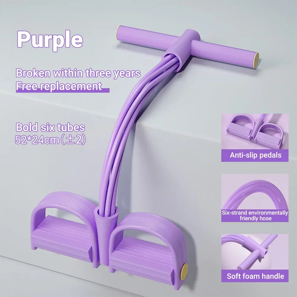 Multifunction Rope Image 6-Tube Resistance Band Multi Function Tension Rope Fitness Bands 6-Tub ...