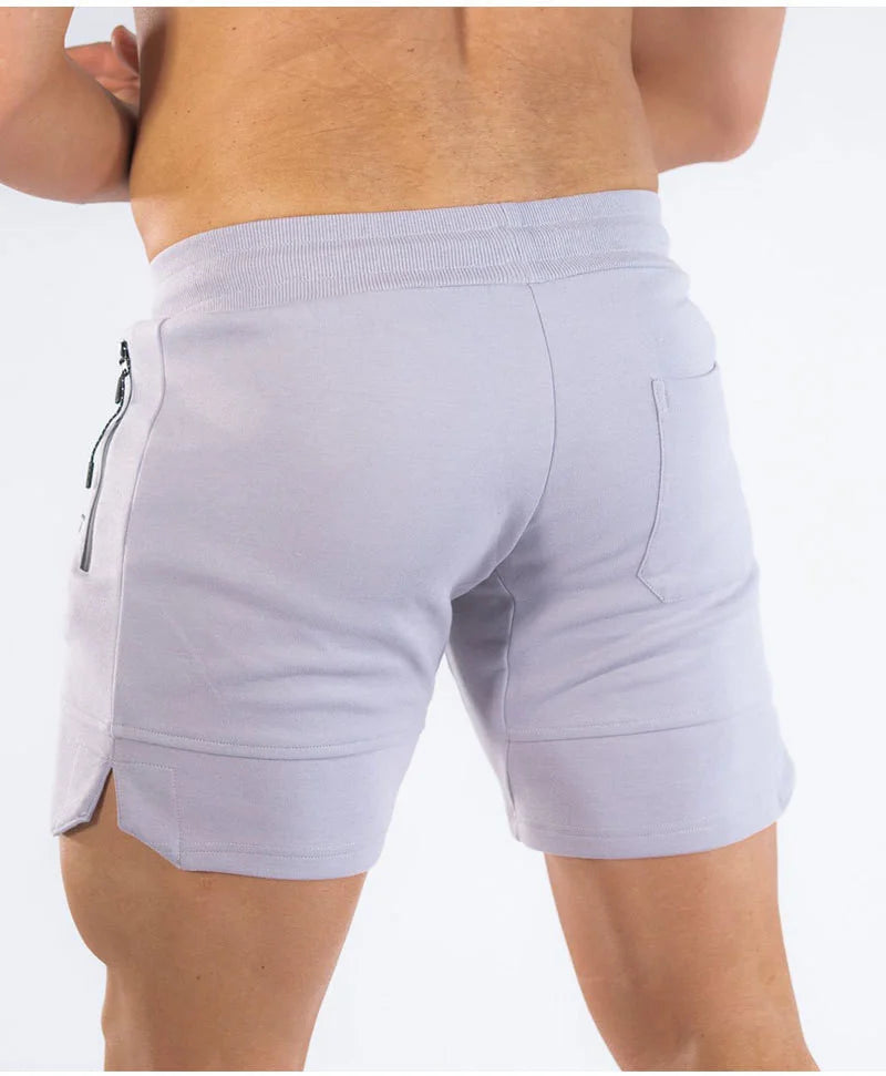 Men's Zip pocket sweatpants Fitness Gyms Shorts Men Summer Running Short Pants Male Jogger mesh Workout Beach sports short pants