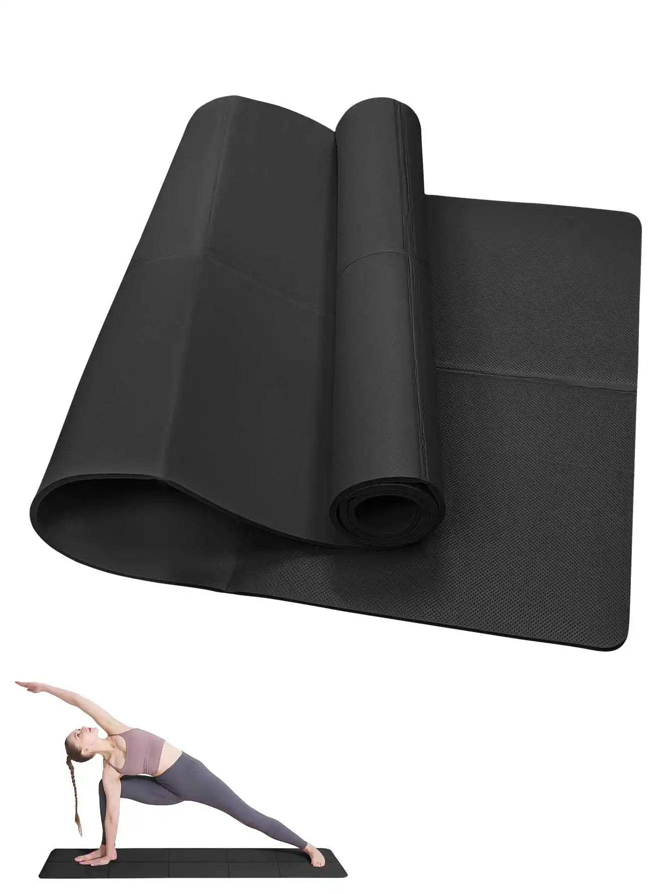 Yoga Mat Pilates Fitness Mat 3/4/6mm Thickness Non Slip Yoga Cushion Travel Fitness Exercise Pad for Women Home Gym Floor Workout