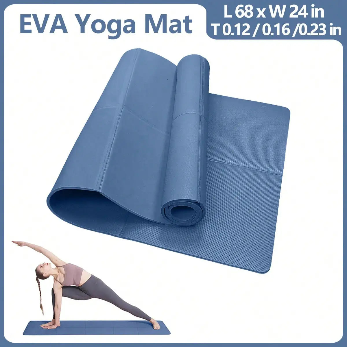 Yoga Mat Pilates Fitness Mat 3/4/6mm Thickness Non Slip Yoga Cushion Travel Fitness Exercise Pad for Women Home Gym Floor Workout