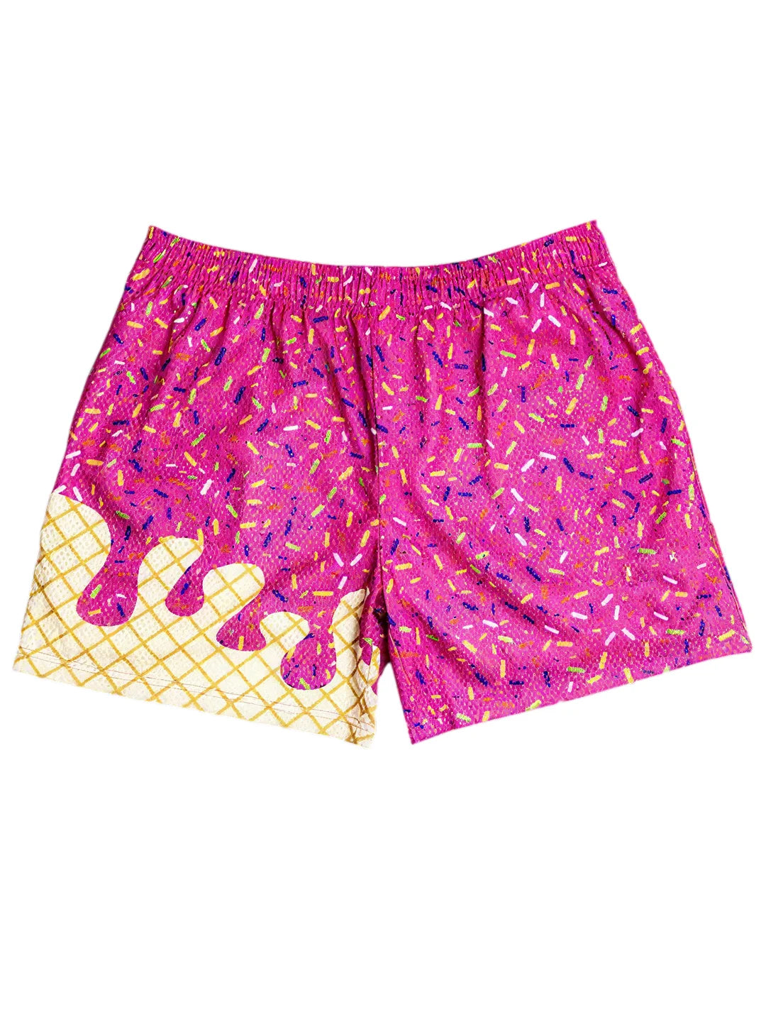 Ice Cream Print Baseball 101 Shorts,Cute Ice Cream Print,Loose Fit, Suitable For Golf, Running, Training And Beach Activities