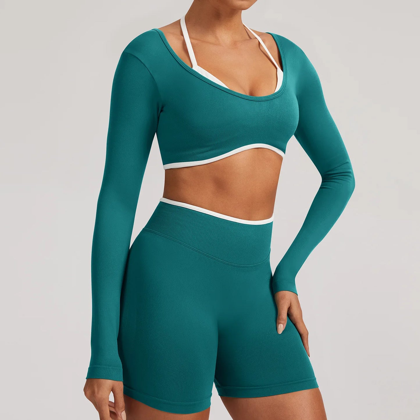 Sportswear 2PCS Seamless Yoga Set Gym Fitness Suit Women Yoga Tracksuits Workout Gym Clothes Crop Top Sports Leggings Suit