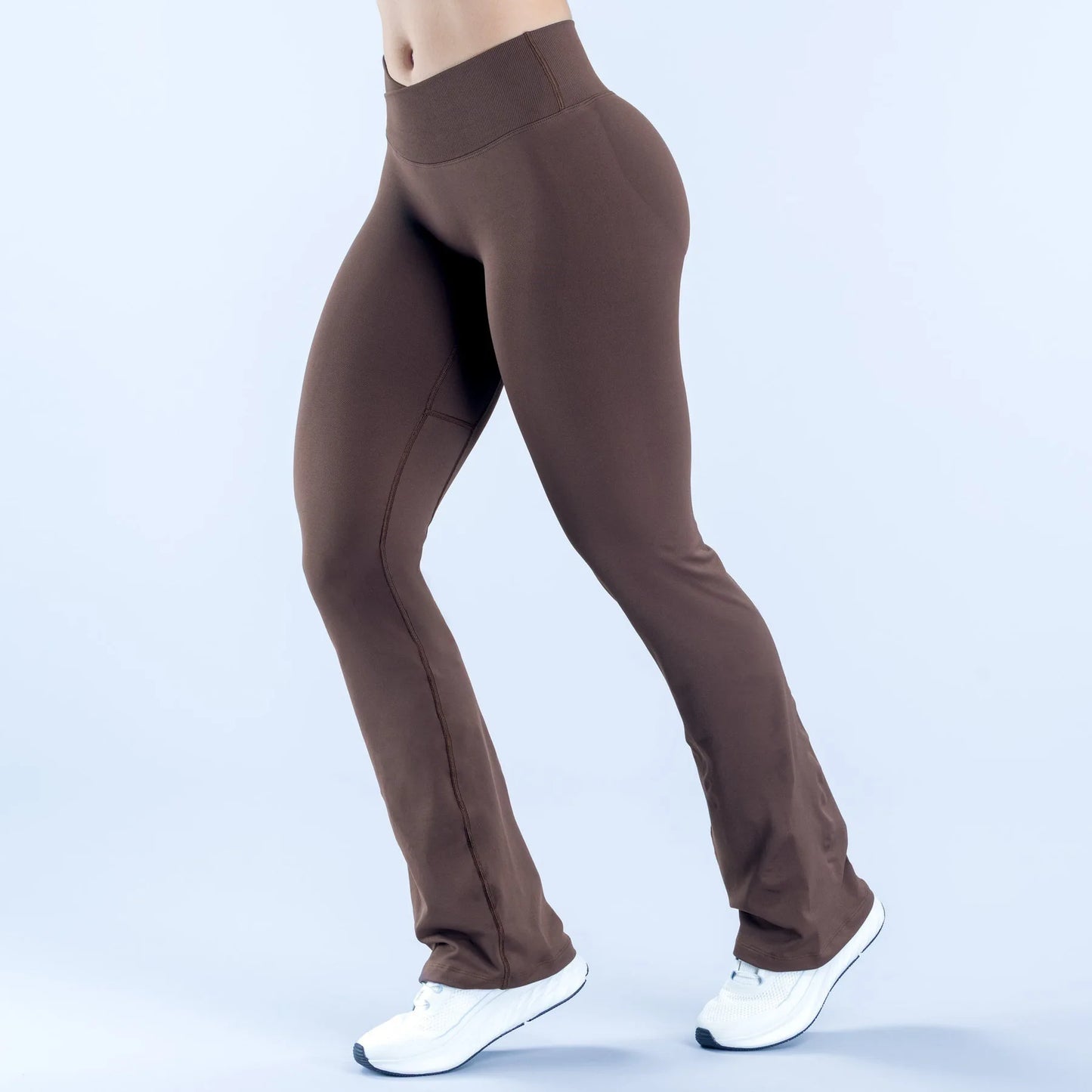DF Vision Flares Women Seamless Gym Yoga Pants High Cross Waist Fashion Sports Leggings Fitness Wide-leg Workout Trousers