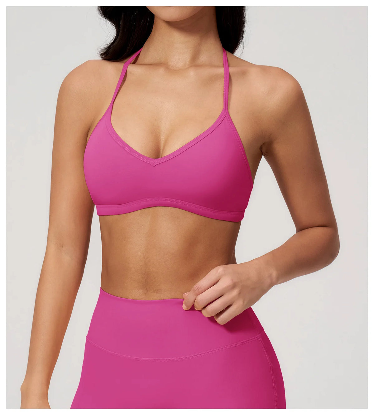 Sporty Woman Top New Brushed Yoga Wear For Women Halter Neck Bra Shockproof Quick-dry Summer Women Underwear Gym Clothes Woman