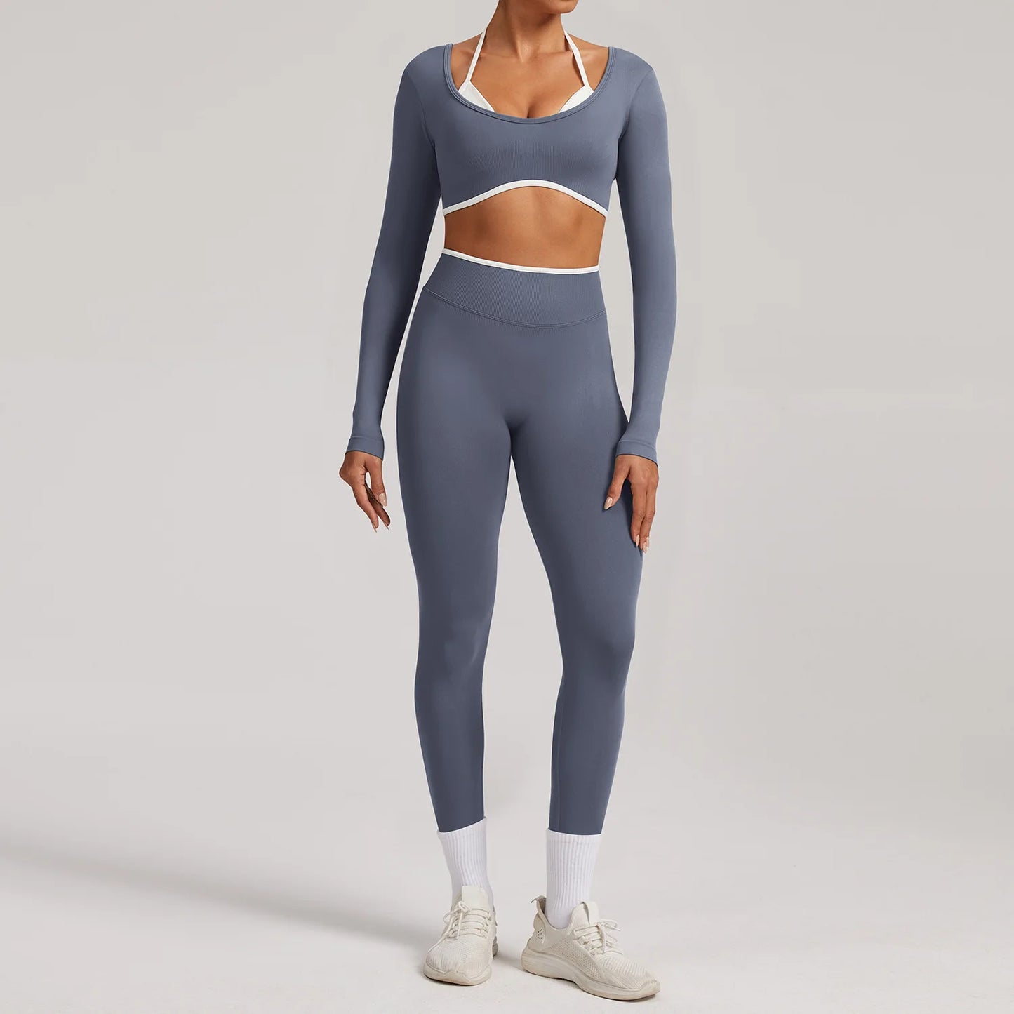 Sportswear 2PCS Seamless Yoga Set Gym Fitness Suit Women Yoga Tracksuits Workout Gym Clothes Crop Top Sports Leggings Suit