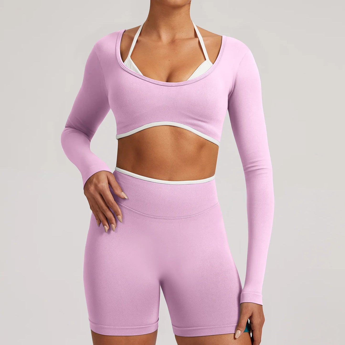 Sportswear 2PCS Seamless Yoga Set Gym Fitness Suit Women Yoga Tracksuits Workout Gym Clothes Crop Top Sports Leggings Suit