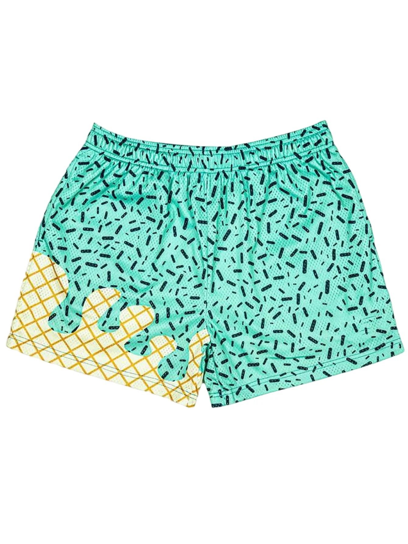 Men Ice Cream Printing Shorts Inseam Mesh Graphic Shorts Casual Workout Cool Shorts Gym Basketball Running Short