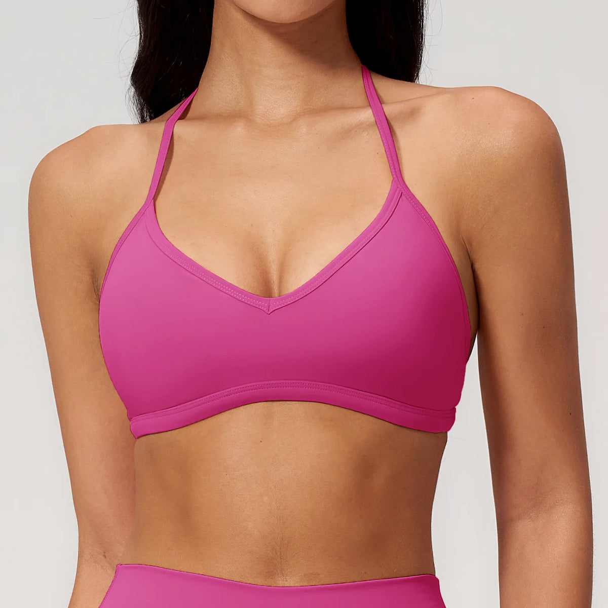 Sporty Woman Top New Brushed Yoga Wear For Women Halter Neck Bra Shockproof Quick-dry Summer Women Underwear Gym Clothes Woman