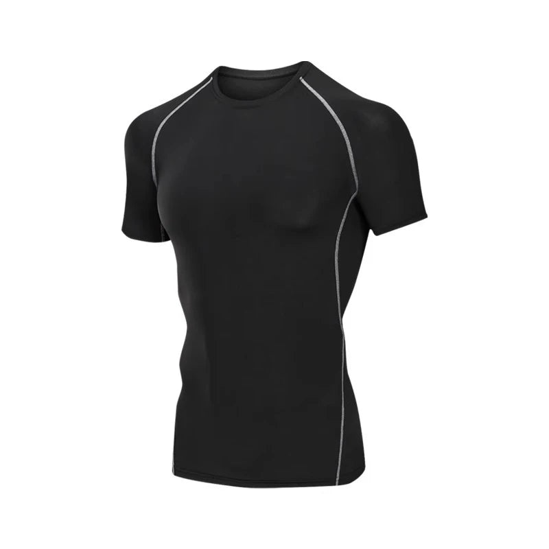 2 Pcs Men Compression Sport T Shirt Short Sleeve Training Fitness Top Tee Man Quick Dry Running Sport T Shirts