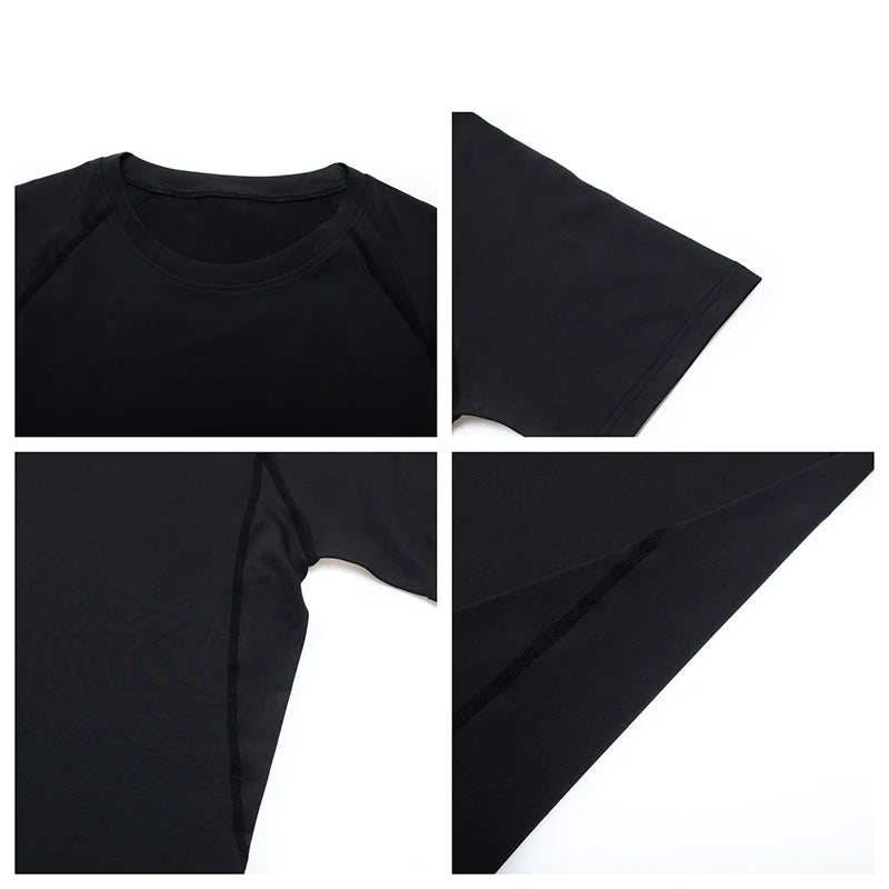 Men Short Sleeve t-Shirt Quick Dry Compression Shirts Fitness Gym t-Shirts Sport Bodybuilding Shirt Running Football Tee Shirts