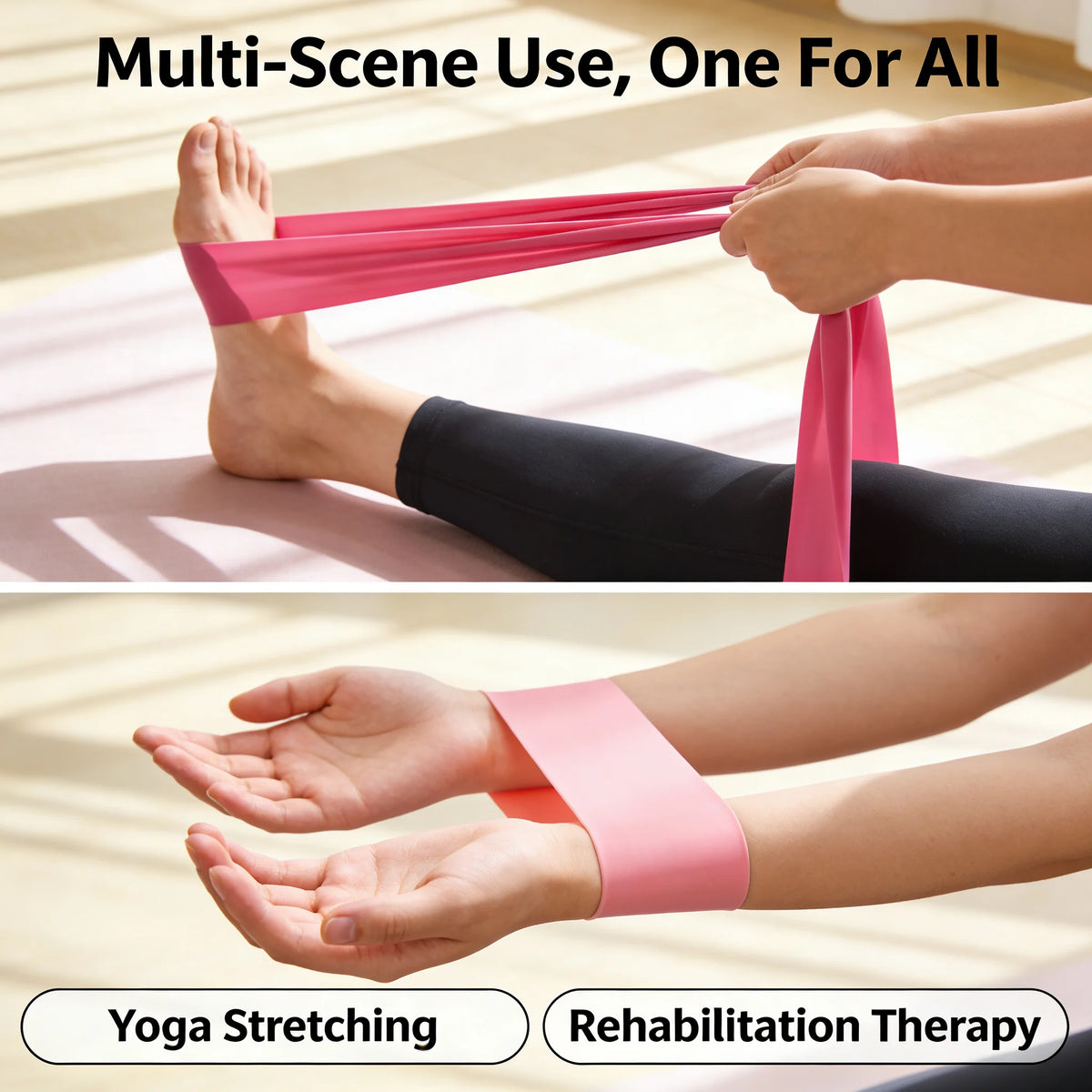 TPE Resistance Bands Set 5 Levels Non-Slip Exercise Booty Bands for Hip Legs Glutes Workout Yoga Fitness