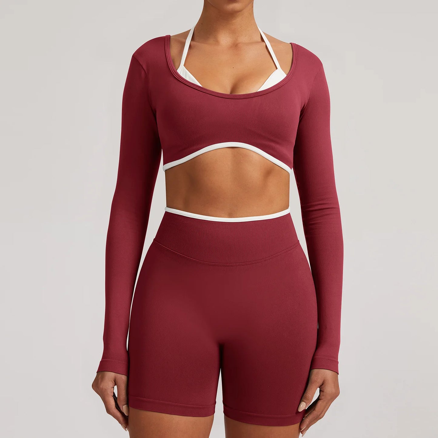 Sportswear 2PCS Seamless Yoga Set Gym Fitness Suit Women Yoga Tracksuits Workout Gym Clothes Crop Top Sports Leggings Suit