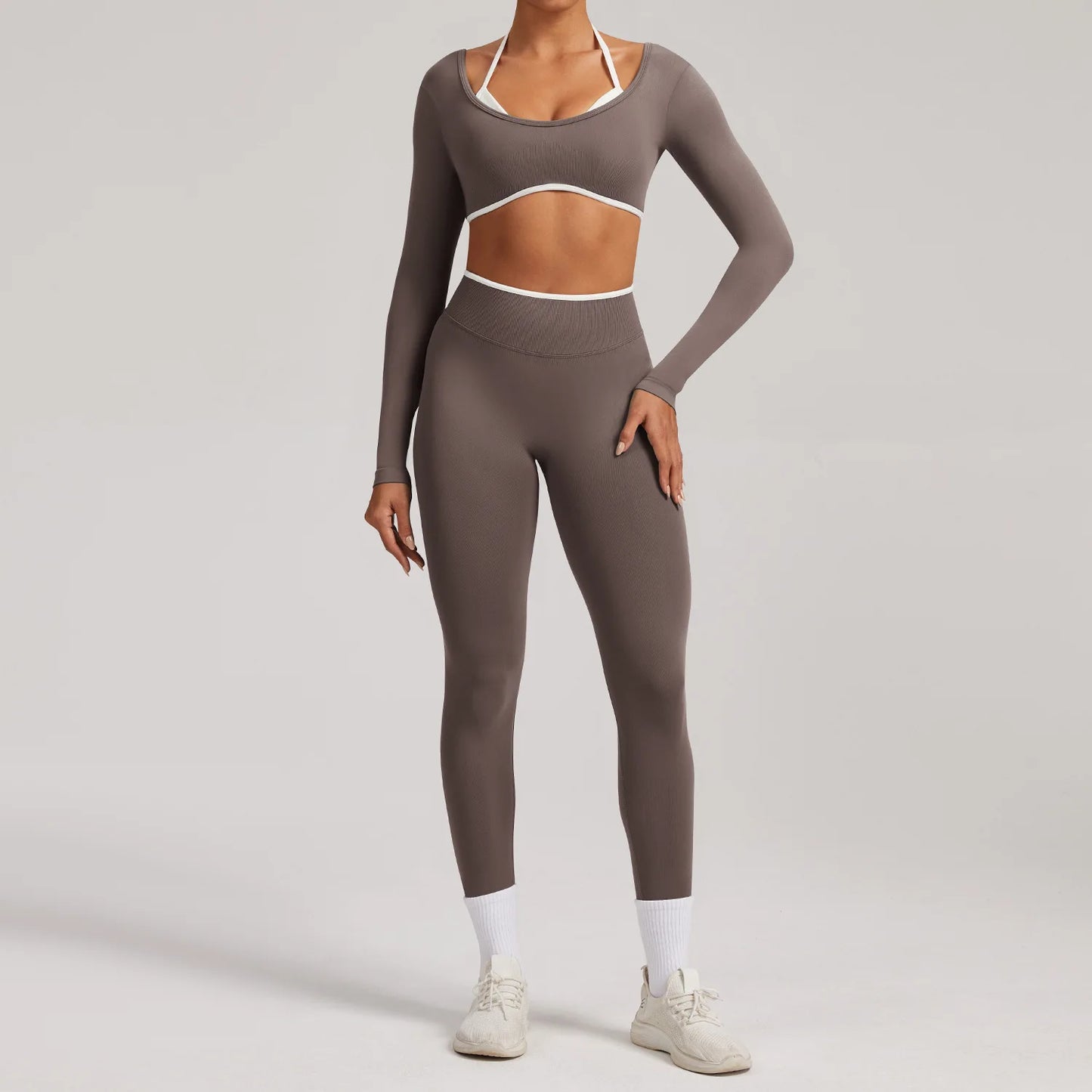 Sportswear 2PCS Seamless Yoga Set Gym Fitness Suit Women Yoga Tracksuits Workout Gym Clothes Crop Top Sports Leggings Suit