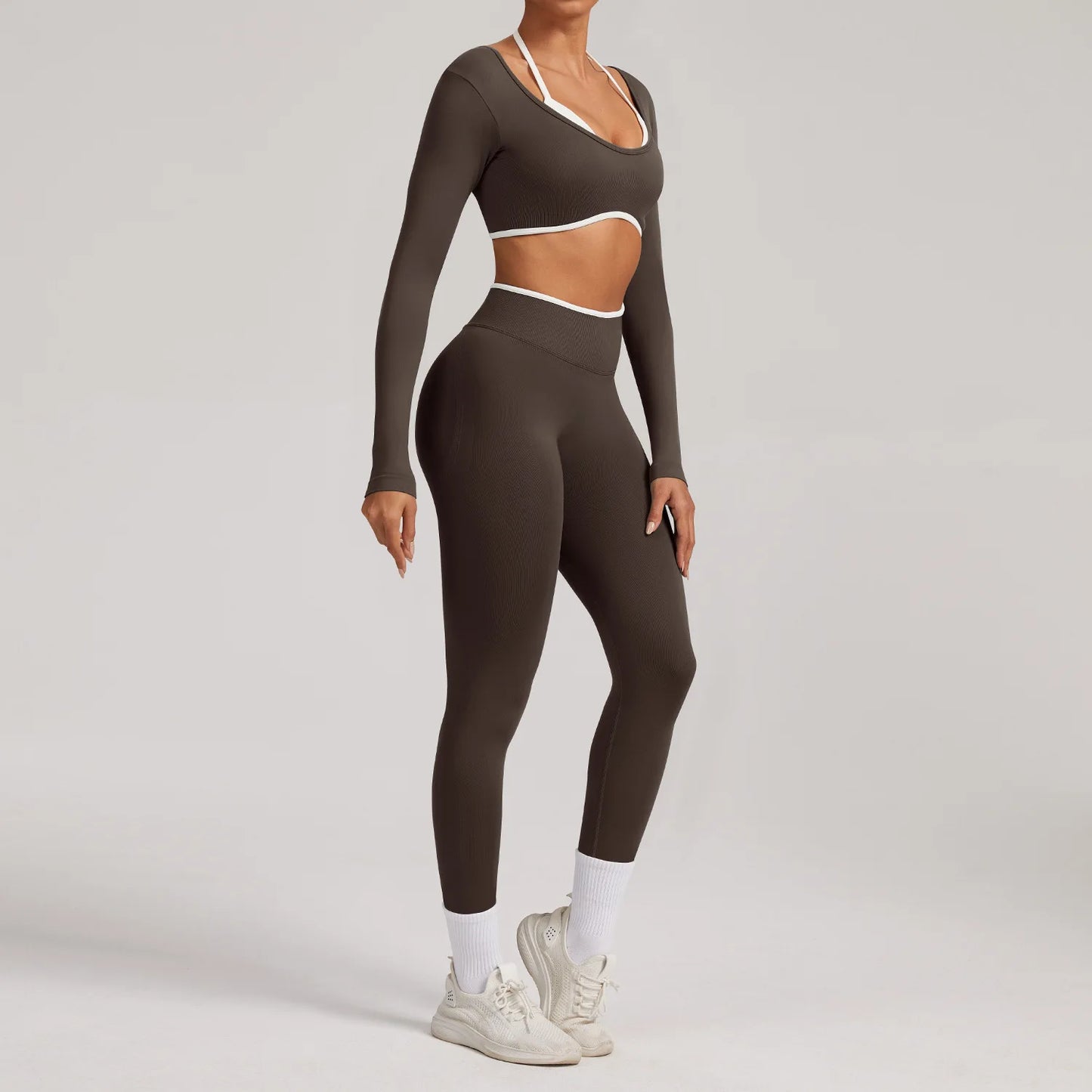 Sportswear 2PCS Seamless Yoga Set Gym Fitness Suit Women Yoga Tracksuits Workout Gym Clothes Crop Top Sports Leggings Suit