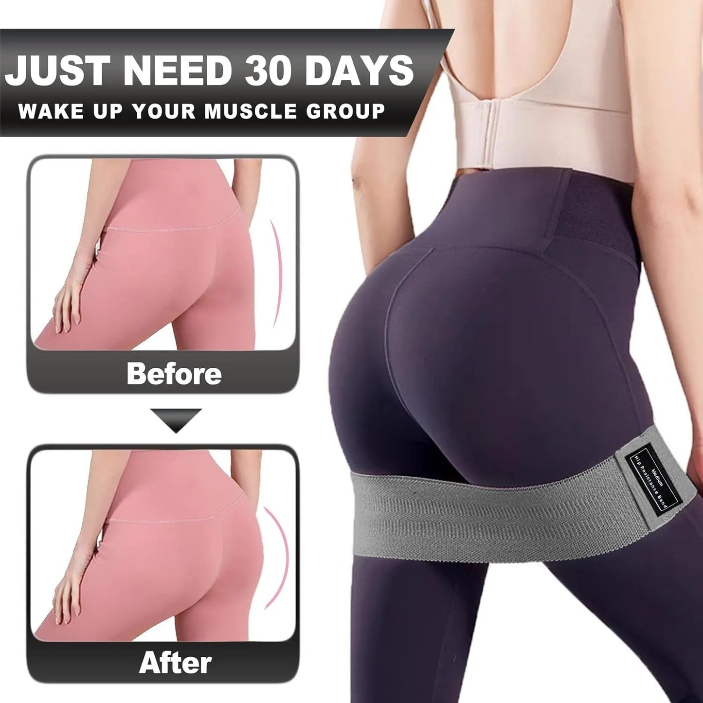 Long Resistance Loop Band Set Unisex Fitness Yoga Elastic Bands Hip Circle Thigh Squat Workout Cloth Legs Butt Exercise